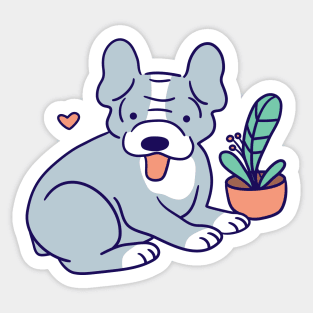 Blue French Bulldog Sticker